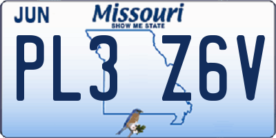 MO license plate PL3Z6V