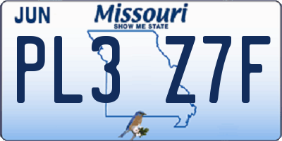 MO license plate PL3Z7F
