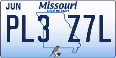 MO license plate PL3Z7L