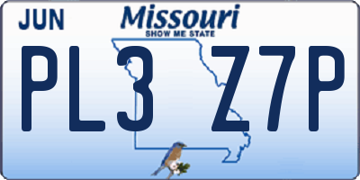 MO license plate PL3Z7P