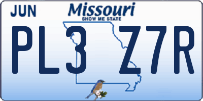 MO license plate PL3Z7R