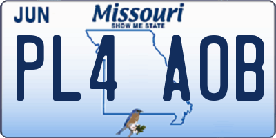 MO license plate PL4A0B