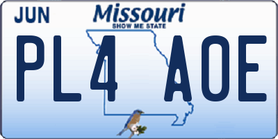 MO license plate PL4A0E