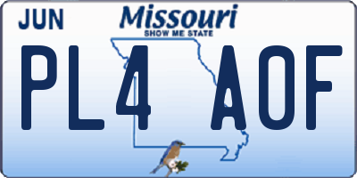 MO license plate PL4A0F