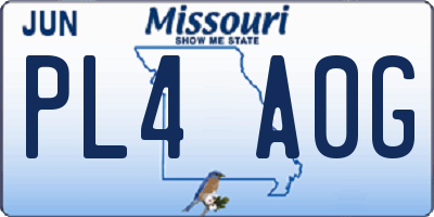 MO license plate PL4A0G