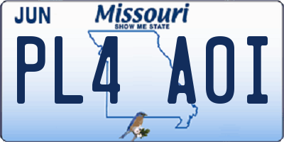 MO license plate PL4A0I