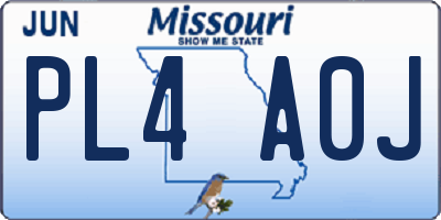 MO license plate PL4A0J