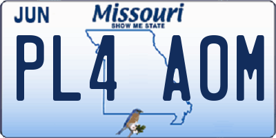 MO license plate PL4A0M