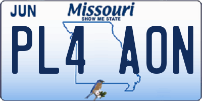 MO license plate PL4A0N