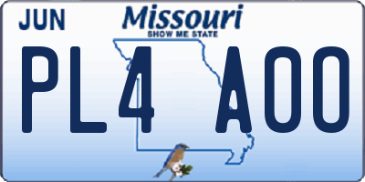 MO license plate PL4A0O