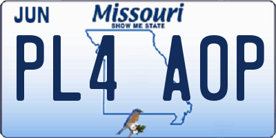 MO license plate PL4A0P
