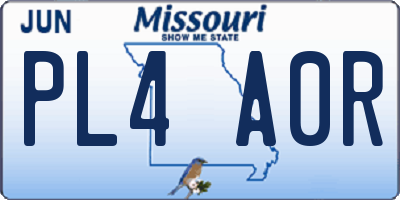 MO license plate PL4A0R