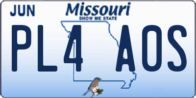 MO license plate PL4A0S