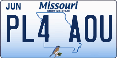 MO license plate PL4A0U