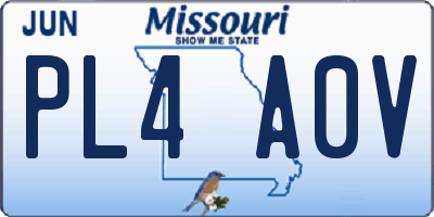 MO license plate PL4A0V