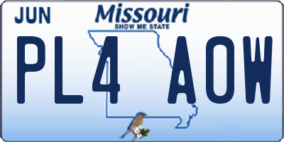 MO license plate PL4A0W