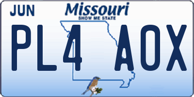 MO license plate PL4A0X