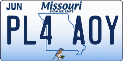 MO license plate PL4A0Y