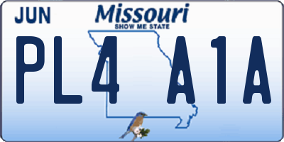 MO license plate PL4A1A