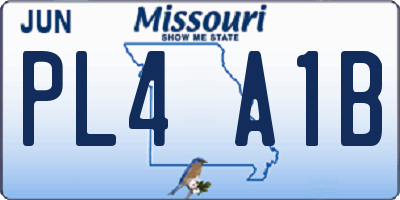 MO license plate PL4A1B
