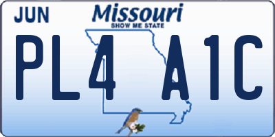 MO license plate PL4A1C
