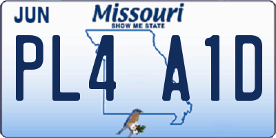 MO license plate PL4A1D