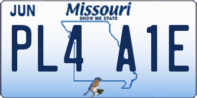 MO license plate PL4A1E