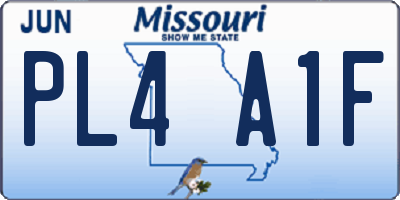 MO license plate PL4A1F