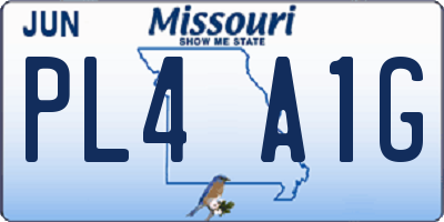 MO license plate PL4A1G