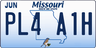 MO license plate PL4A1H