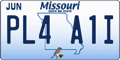 MO license plate PL4A1I