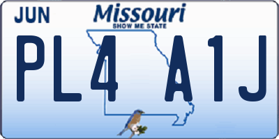 MO license plate PL4A1J
