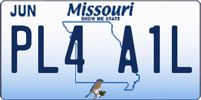 MO license plate PL4A1L
