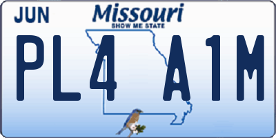 MO license plate PL4A1M