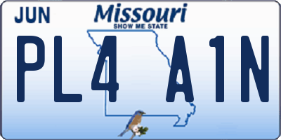 MO license plate PL4A1N