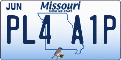 MO license plate PL4A1P