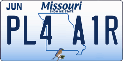 MO license plate PL4A1R