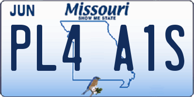 MO license plate PL4A1S