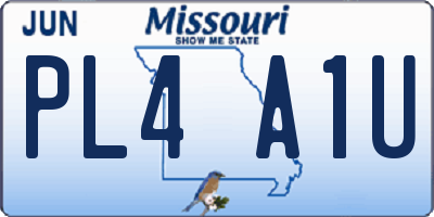 MO license plate PL4A1U