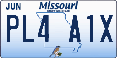 MO license plate PL4A1X