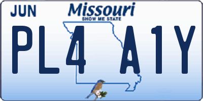 MO license plate PL4A1Y