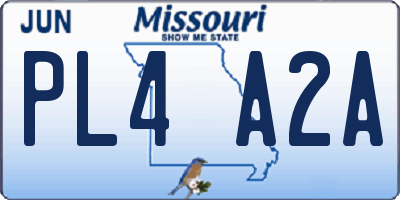 MO license plate PL4A2A