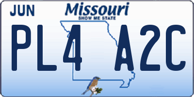 MO license plate PL4A2C