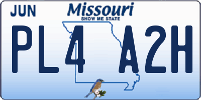 MO license plate PL4A2H