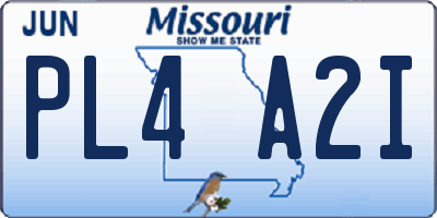 MO license plate PL4A2I