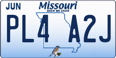 MO license plate PL4A2J