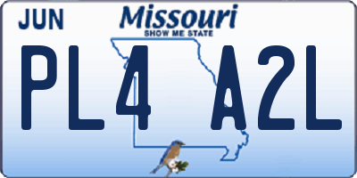 MO license plate PL4A2L