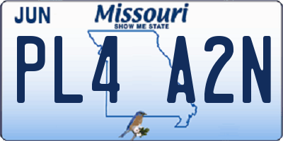 MO license plate PL4A2N