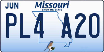 MO license plate PL4A2O