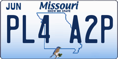 MO license plate PL4A2P